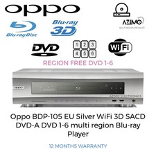 Oppo BDP-105EU 4K SILVER WiFi 3D SACD DVD-A DVD 1-6 lettore Blu-ray multi regione