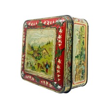 1900 ca * Scatola, Barattolo in Latta "D. Lazzaroni & C, Illustrazione Campagna"