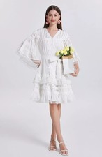 Abito Bianco Midi Pizzo E