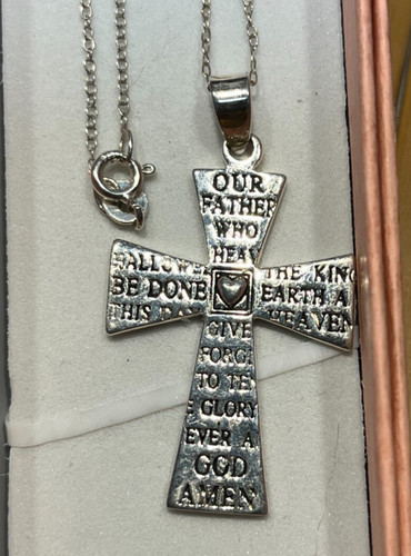 Collana croce vintage argento - collana,