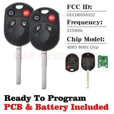 2X Car Key Fob for Ford