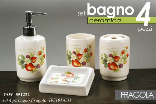 Set accessori bagno fragola - 4,