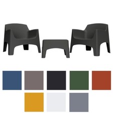 Set Da Giardino IBIZA 2 Poltrone Impilabili e Tavolino In Polipropilene