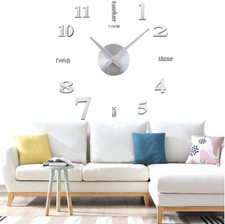 Orologio Da Parete Fai-Da-Te, 3D Adesivo Orologio Parete Decorazione, Silenzioso