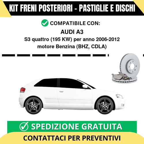 Kit freni posteriori per audi - freni,