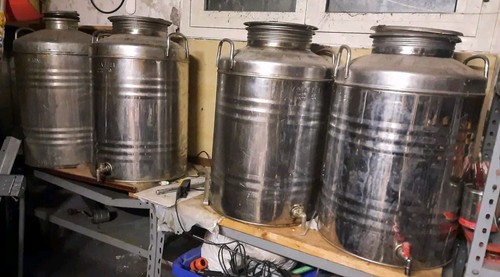 Bidoni acciaio per olio - acciaio,