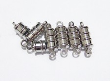 2pz chiusura magnetica  in ottone 16x6mm bigiotteria colore argento scuro