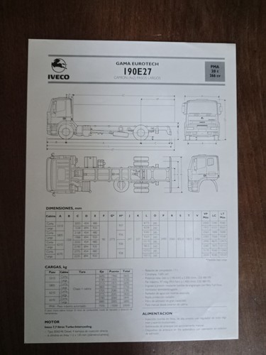Ficha técnica camion iveco - camion,