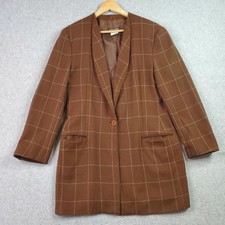 Giorgio Armani Blazer Donna 44 (Veste 40) Marrone Cashmere Finestra Made in Italy