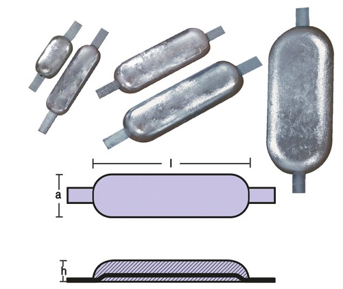 Anodo per scafo lunghezza - anodo,
