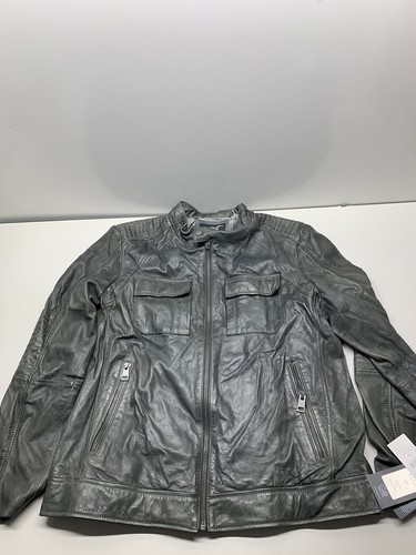 Giacca pelle rivetto - , uomo