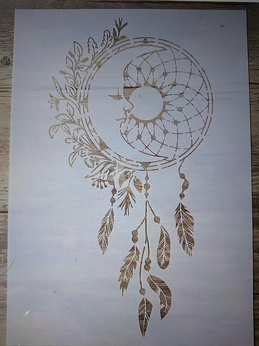 Moon dream catcher stencil - moon,