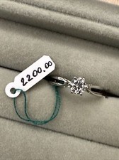 Anello diamante / Brillante solitario Ct.0,40, G, Vvs1 Oro bianco 18kt  GARANZIA