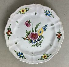 CERAMICHE DA COLLEZIONE-DECORI FLOREALI POLICROMI-PIATTO DECORATIVO-CASTELLI