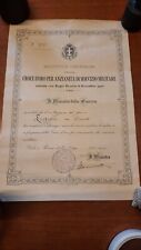 BREVETTO DIPLOMA CROCE D'ORO Anzianità Servizio Maggiore 2° Genio REI 1WW 1932