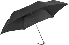 Rain Pro - 3 Section Manual Ultra Mini Flat Ombrello Pieghevole, 22.5 Cm, Nero (