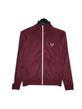 Giacca Fred Perry Track Taglia Large Youth In Marrone Full Zip Retrò