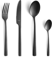 Amefa Manille Vintage Servizio Posate, Inox, Antracite, 16 Pezzi, Acciaio 18/10,