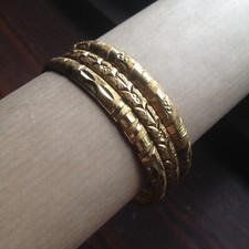 bracciali Indian Gold Plated Bangles size M = 20 cm / 8 placcato oro vintage