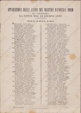 1867 VENEZIA Apparizione Anime dei Martiri Bandiera Moro Decasillabi manifesto