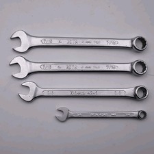 Set 4 Chiavi BETA Combinata Forchetta Poligonale 42AS Pollici 1/4 3/8 7/16 7/16