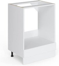 Mobile per Forno Da Incasso R-Line, Bianco Lucido/Bianco, 60 Cm Senza Piano Di L