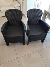 Nr 2 poltrone da giardino in poliuretano color antracite misure 89x59x59