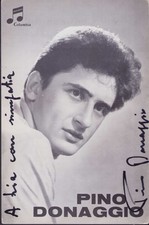 cartoncino / cartolina PINO DONAGGIO / DISCHI COLUMBIA con autografo