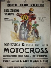 Manifesto Originale Moto Club Roseto Motocross 13 Luglio 1975