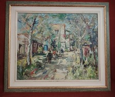 Dipinto olio su tela - scena campestre, anni '900, firmato come dalla foto