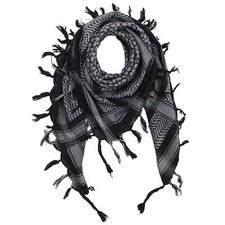 Kefiah nera grigia - sciarpa palestinese - sciarpa di cotone - shemagh scialle