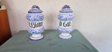 BARATTOLO VINTAGE COPPIA VASI SPEZIE FARMACIA CERAMICA