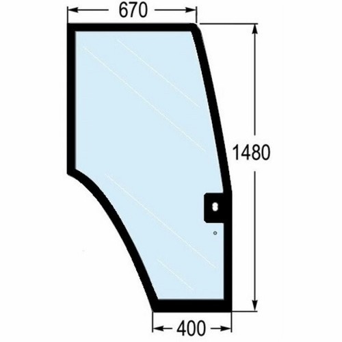 Vetro sportello trattore - dx,