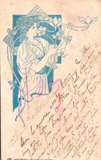 cm711   cartolina Art Nouveau mucha? palermo 1900