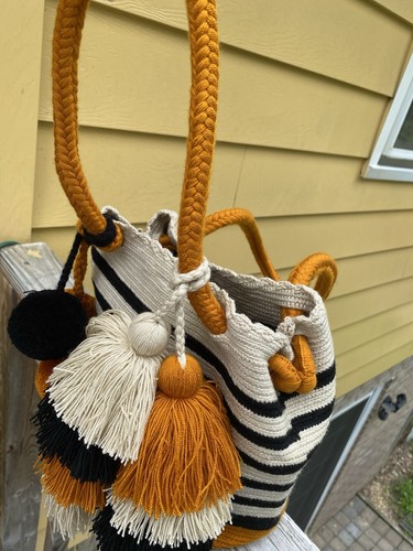 Hermosa bolso wayuu recamada - hermosa,