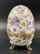 Vaso portagioie soprammobile scatola uovo di Pasqua fiori oro