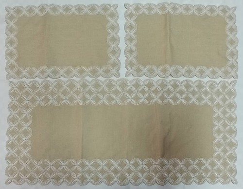 Tris centrini misto lino - misto, 3