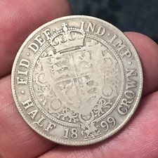 HALF CROWN 1/2  CORONA  1899 REGINA VITTORIA  GRAN BRETAGNA REGNO UNITO ARGENTO