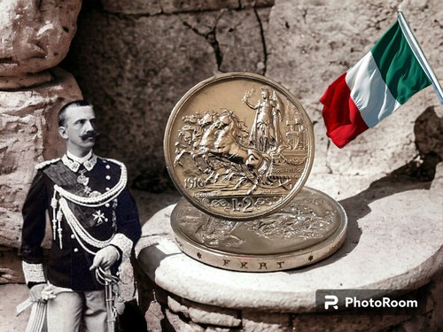 Moneta lire quadriga - moneta,