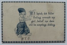 1910s Comic Postcard “If I