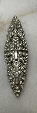SPILLA DUETTO CORO ART DECO VINTAGE anni '30 2 3/4” x 3/4” ** strass mancanti