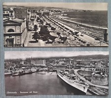 Cartoline Civitavecchia Roma Enormi 20.8 + 21cm Antiche 1956 + 1957 B/N