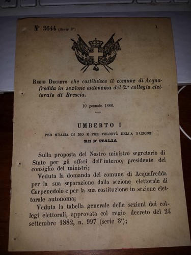 Regio decreto 1886 - regio,