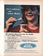 W21 -  Gelati MOTTA Coppa dei Campioni Pubblicita Advertising Anni 60
