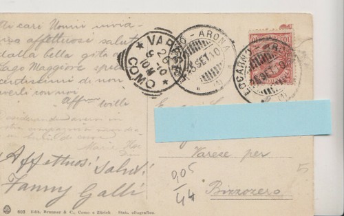 Anno 1910 cartolina tre - anno, da