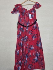 Maxi abito rosso floreale