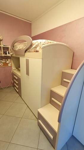 Letto soppalco con - a,