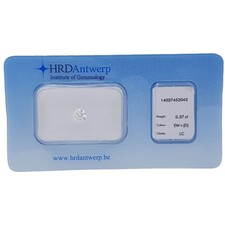 Diamante certificato hrd 37 - certificato, 0,37