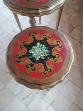tavolino basso da salotto porta vasi   legno dipinto a mano vintage