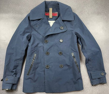 Burberry Sport Giacca Donna Impermeabile Cappotto Blu Taglia XS